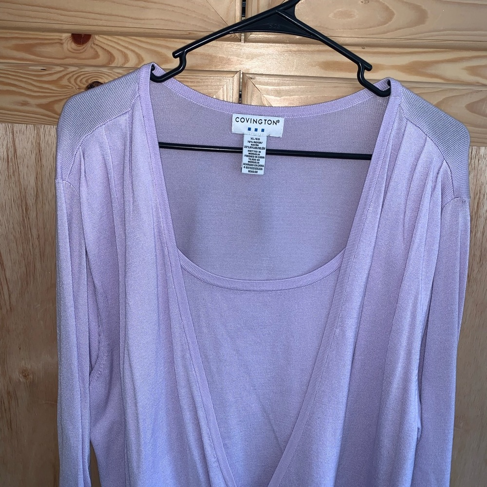 Covington Purple Double-Look Pullover Sweater Siz… - image 2
